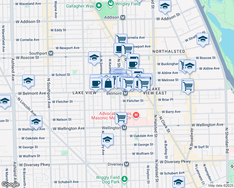 map of restaurants, bars, coffee shops, grocery stores, and more near in Chicago