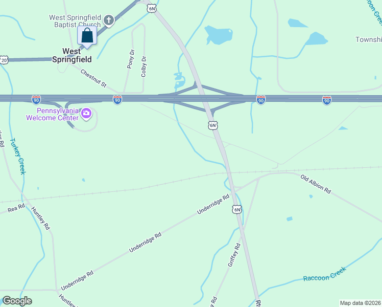 map of restaurants, bars, coffee shops, grocery stores, and more near 13633 Sanford Rd in Erie