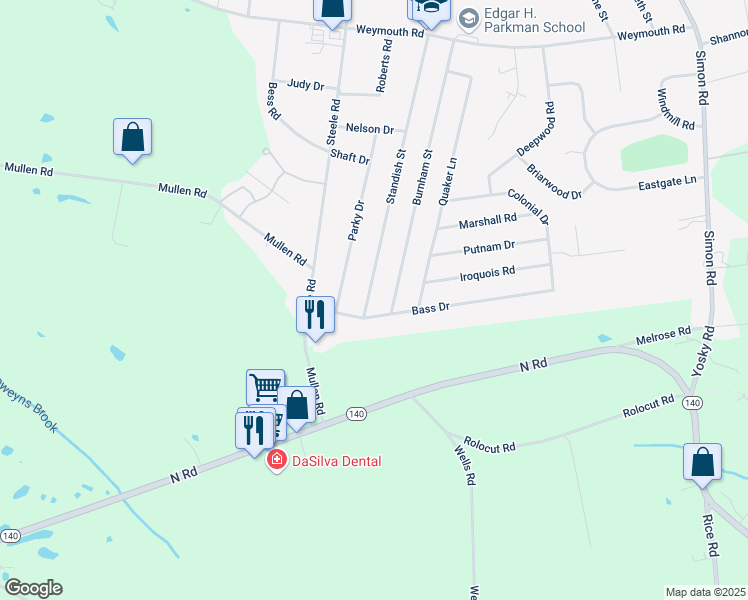 map of restaurants, bars, coffee shops, grocery stores, and more near 61 Standish Street in Enfield