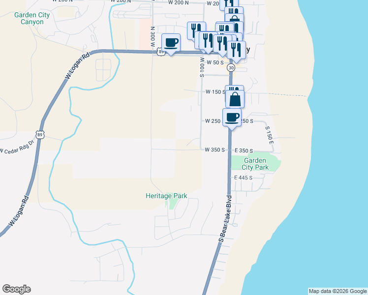 map of restaurants, bars, coffee shops, grocery stores, and more near 161 350 South Street in Garden City