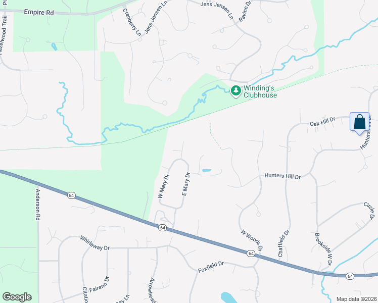 map of restaurants, bars, coffee shops, grocery stores, and more near 5N087 Mary Court in St. Charles