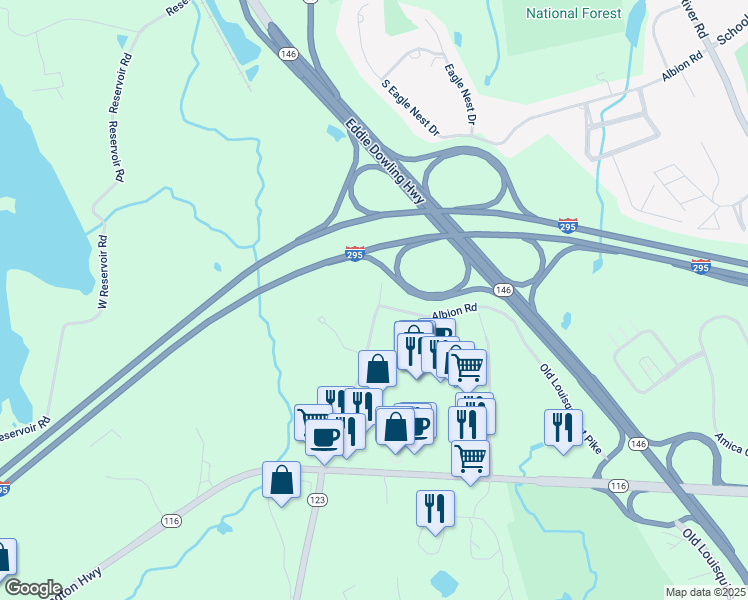 map of restaurants, bars, coffee shops, grocery stores, and more near 425 Albion Road in Lincoln