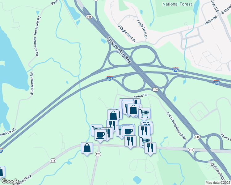 map of restaurants, bars, coffee shops, grocery stores, and more near 425 Albion Road in Lincoln