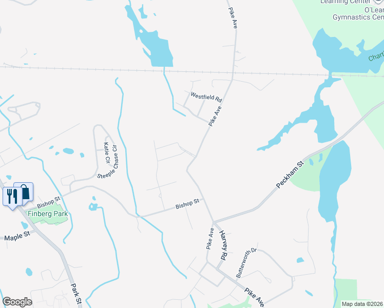map of restaurants, bars, coffee shops, grocery stores, and more near 395-467 Pike Avenue in Attleboro