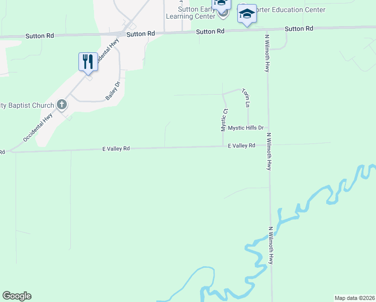 map of restaurants, bars, coffee shops, grocery stores, and more near 2605 East Valley Road in Adrian
