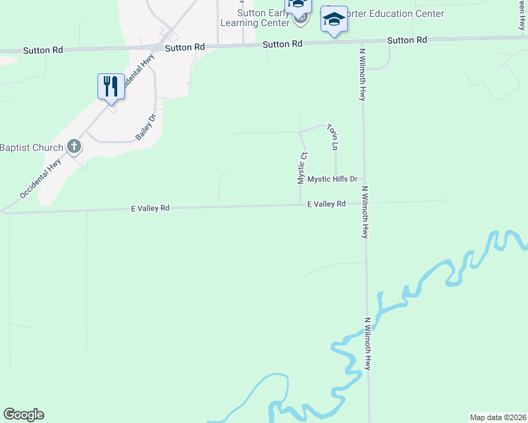 map of restaurants, bars, coffee shops, grocery stores, and more near 2605 East Valley Road in Adrian