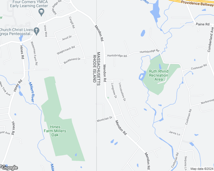 map of restaurants, bars, coffee shops, grocery stores, and more near 349 Mendon Road in North Attleborough