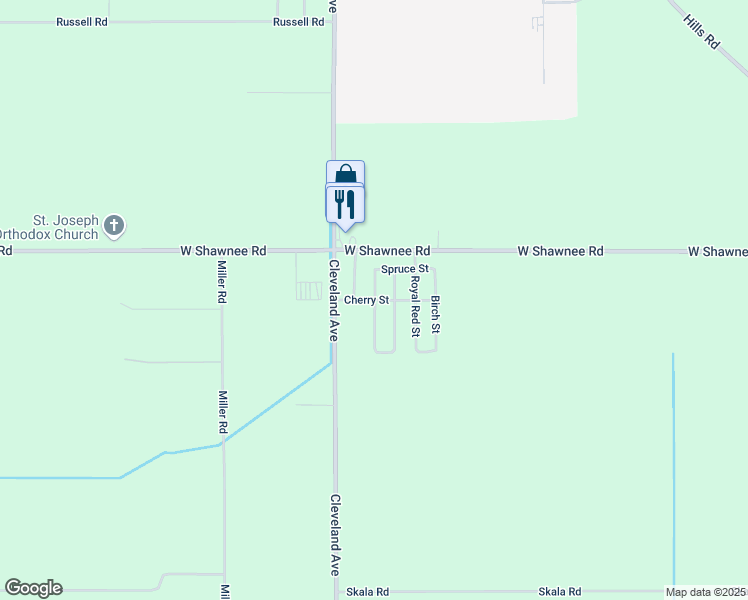 map of restaurants, bars, coffee shops, grocery stores, and more near Walnut Street in Berrien County