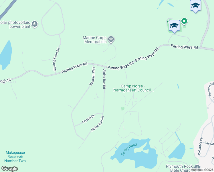 map of restaurants, bars, coffee shops, grocery stores, and more near 16 Alpine Run Road in Kingston