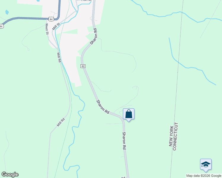 map of restaurants, bars, coffee shops, grocery stores, and more near 221 Sharon Rd in Millerton