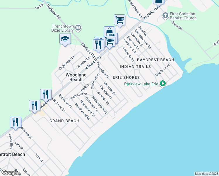map of restaurants, bars, coffee shops, grocery stores, and more near 3224 Glendale Drive in Monroe