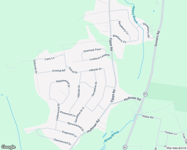 map of restaurants, bars, coffee shops, grocery stores, and more near 22 Geraldine Drive in Ellington