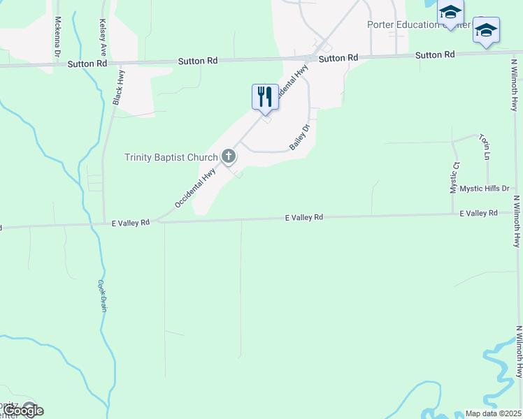 map of restaurants, bars, coffee shops, grocery stores, and more near 2220 East Valley Road in Adrian