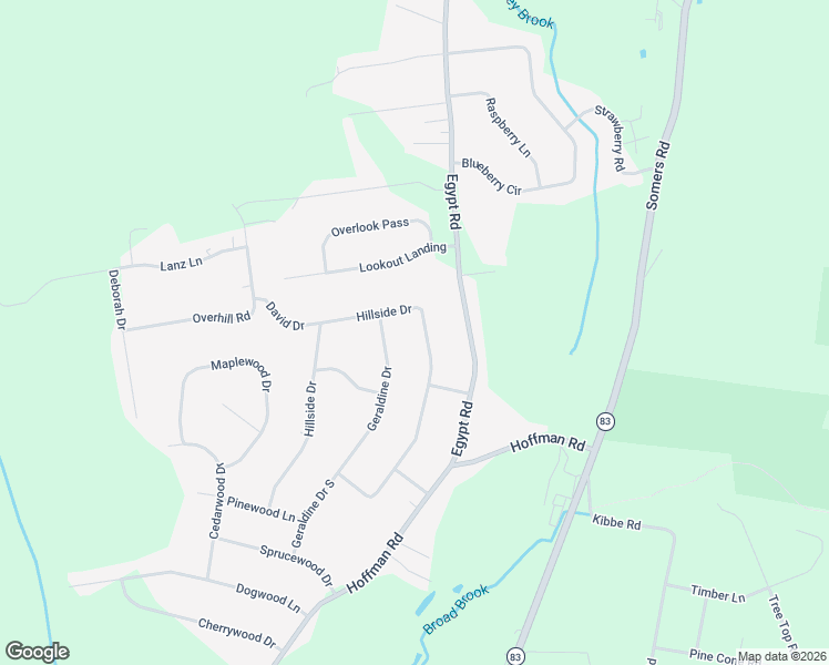 map of restaurants, bars, coffee shops, grocery stores, and more near 30 Hillside Drive in Ellington