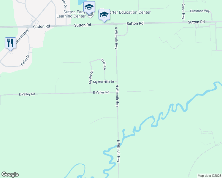 map of restaurants, bars, coffee shops, grocery stores, and more near 2948 E Valley Rd in Adrian