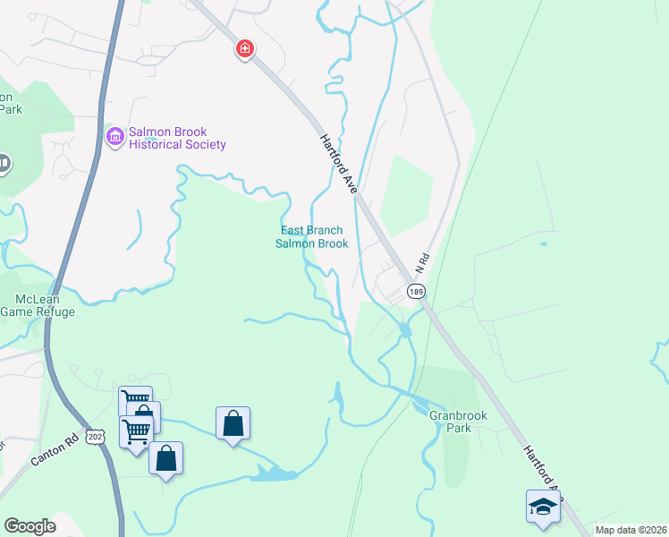 map of restaurants, bars, coffee shops, grocery stores, and more near 11 Gatehouse Road in Granby