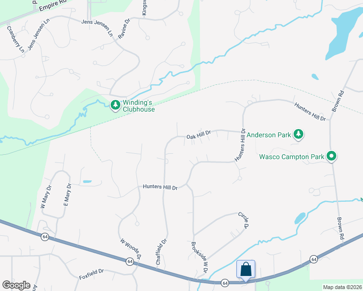 map of restaurants, bars, coffee shops, grocery stores, and more near 5N175 Oak Hill Drive in St. Charles