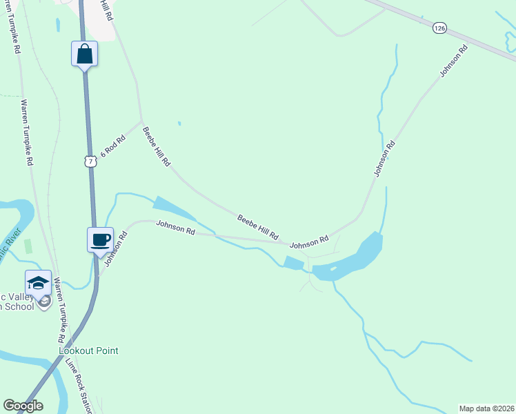 map of restaurants, bars, coffee shops, grocery stores, and more near 217 Beebe Hill Road in Canaan