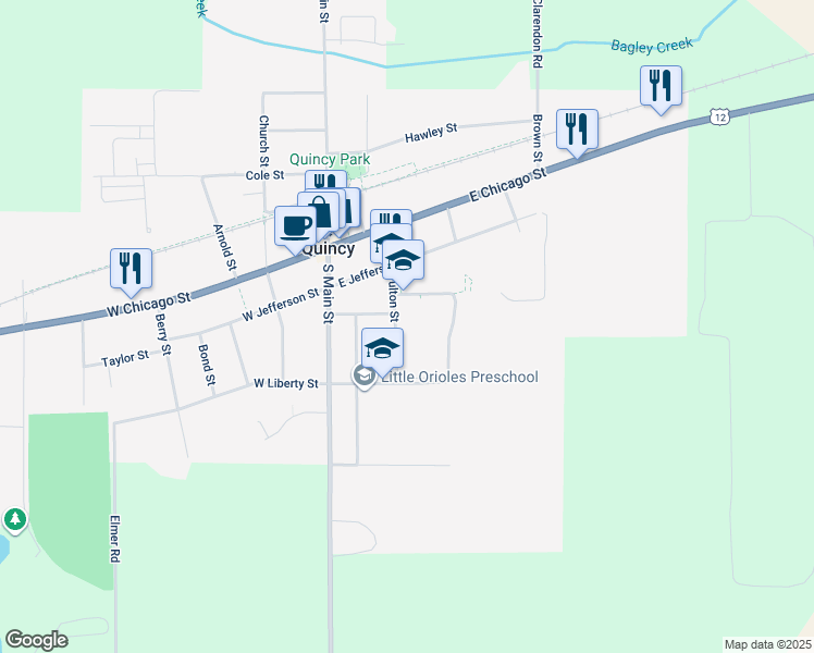 map of restaurants, bars, coffee shops, grocery stores, and more near 50 Fulton Street in Quincy