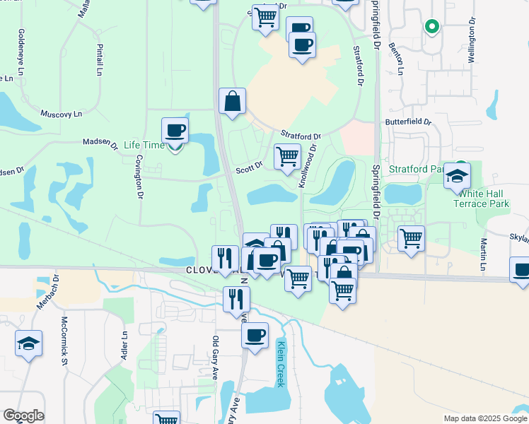 map of restaurants, bars, coffee shops, grocery stores, and more near in Bloomingdale