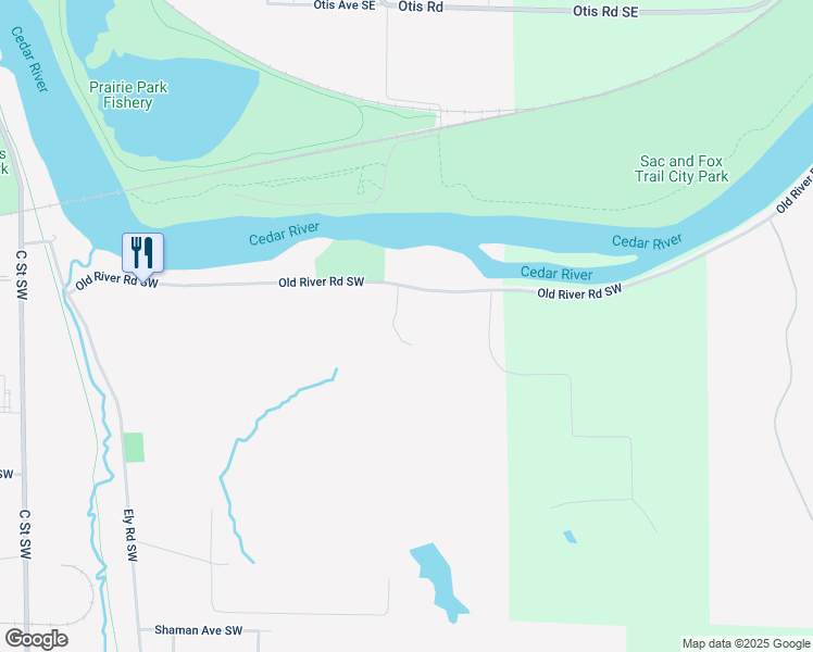 map of restaurants, bars, coffee shops, grocery stores, and more near 3261 Old River Road Southwest in Cedar Rapids
