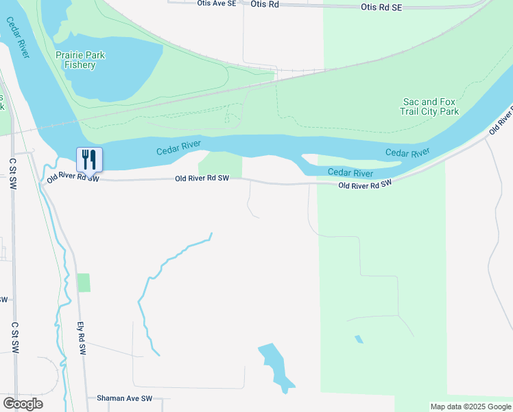 map of restaurants, bars, coffee shops, grocery stores, and more near 3261 Old River Road Southwest in Cedar Rapids
