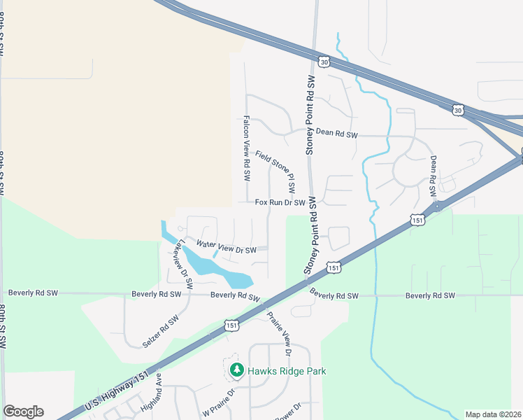 map of restaurants, bars, coffee shops, grocery stores, and more near 3809 Water Point Court Southwest in Cedar Rapids