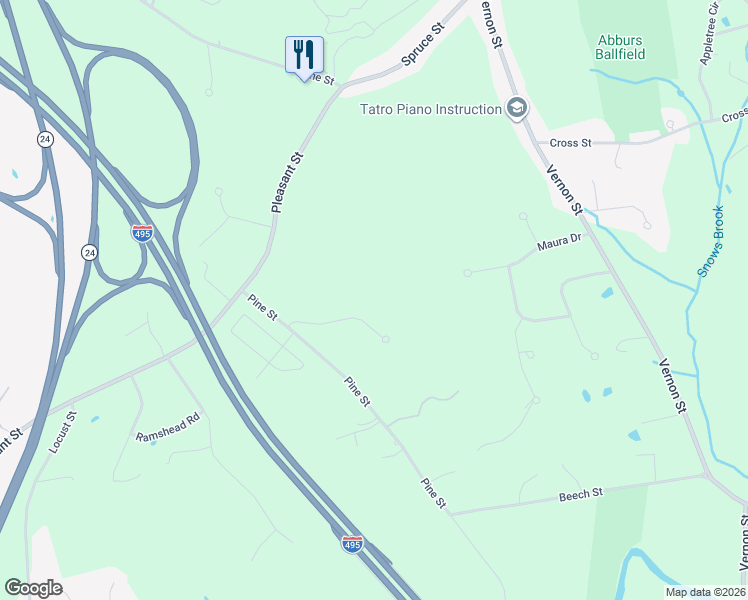 map of restaurants, bars, coffee shops, grocery stores, and more near 50 Heather Hills Drive in Bridgewater