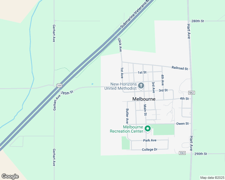 map of restaurants, bars, coffee shops, grocery stores, and more near 1630 285th Street in Melbourne