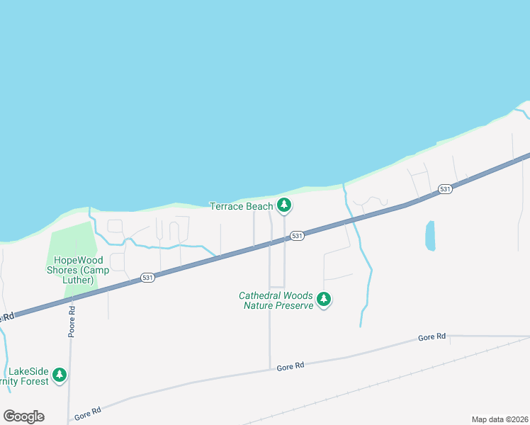 map of restaurants, bars, coffee shops, grocery stores, and more near 4210 Edgewater Drive in Conneaut