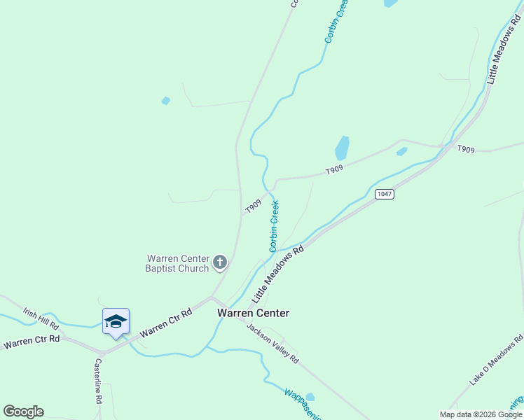 map of restaurants, bars, coffee shops, grocery stores, and more near 24 T909 in Warren Center