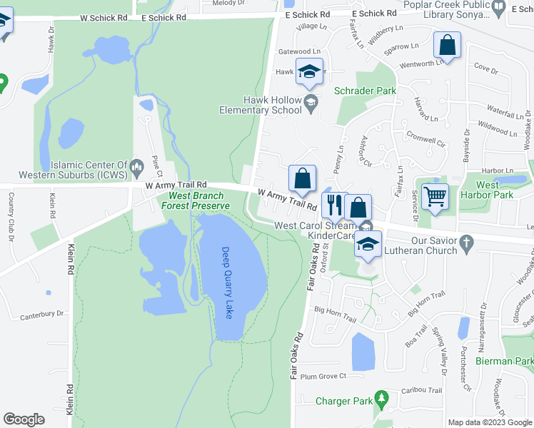 map of restaurants, bars, coffee shops, grocery stores, and more near 1761 Rizzi Lane in Bartlett