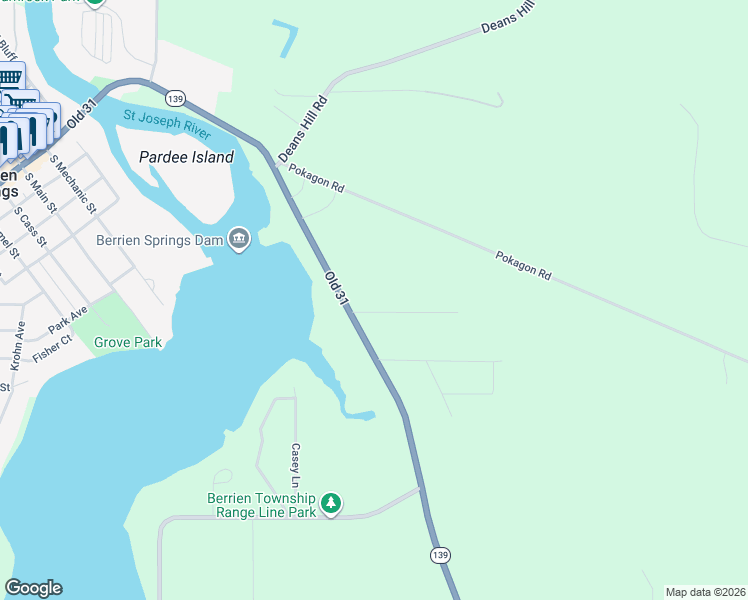 map of restaurants, bars, coffee shops, grocery stores, and more near 5621 Orchard Drive in Berrien Springs