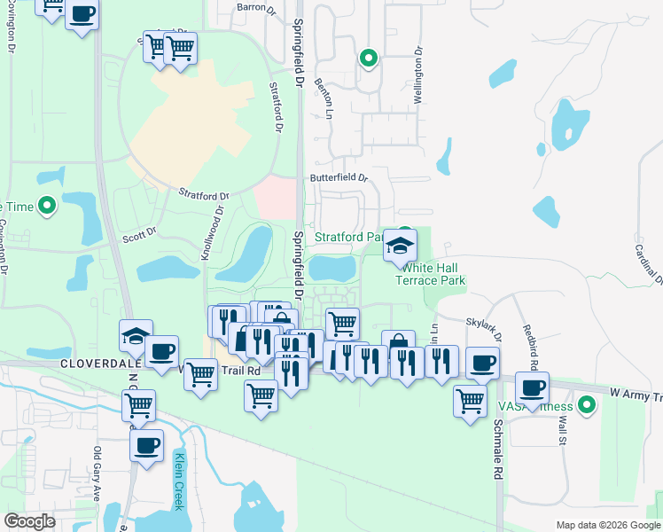 map of restaurants, bars, coffee shops, grocery stores, and more near 321 Stratford Place in Bloomingdale