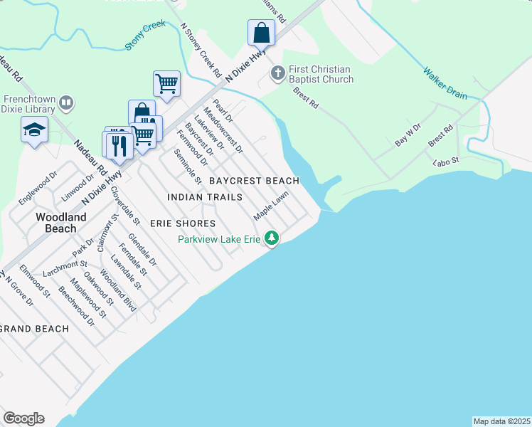 map of restaurants, bars, coffee shops, grocery stores, and more near 3623 Baycrest Drive in Monroe