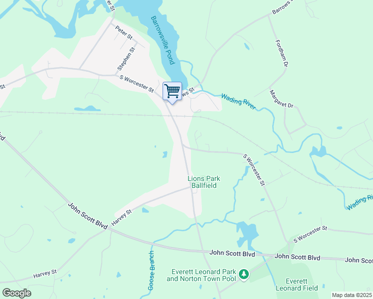 map of restaurants, bars, coffee shops, grocery stores, and more near 243 South Worcester Street in Taunton