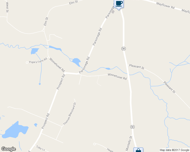 map of restaurants, bars, coffee shops, grocery stores, and more near 31 Winnetuxet Road in Plympton