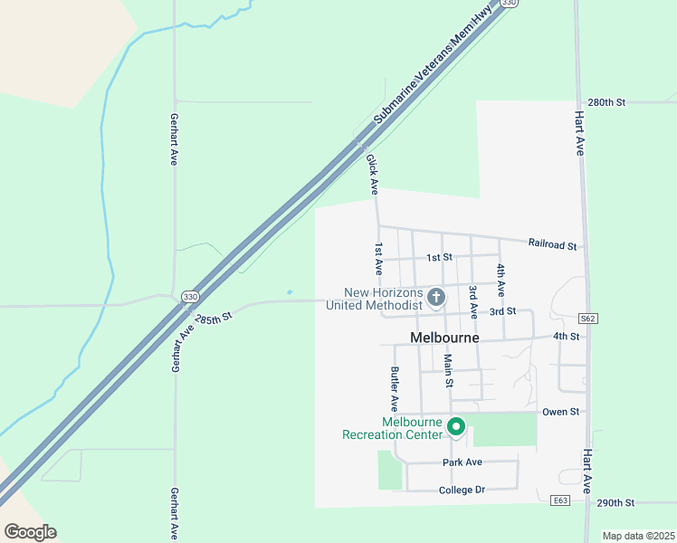 map of restaurants, bars, coffee shops, grocery stores, and more near 1630 285th Street in Melbourne