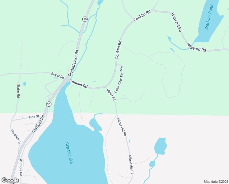 map of restaurants, bars, coffee shops, grocery stores, and more near 136 Conklin Road in Stafford