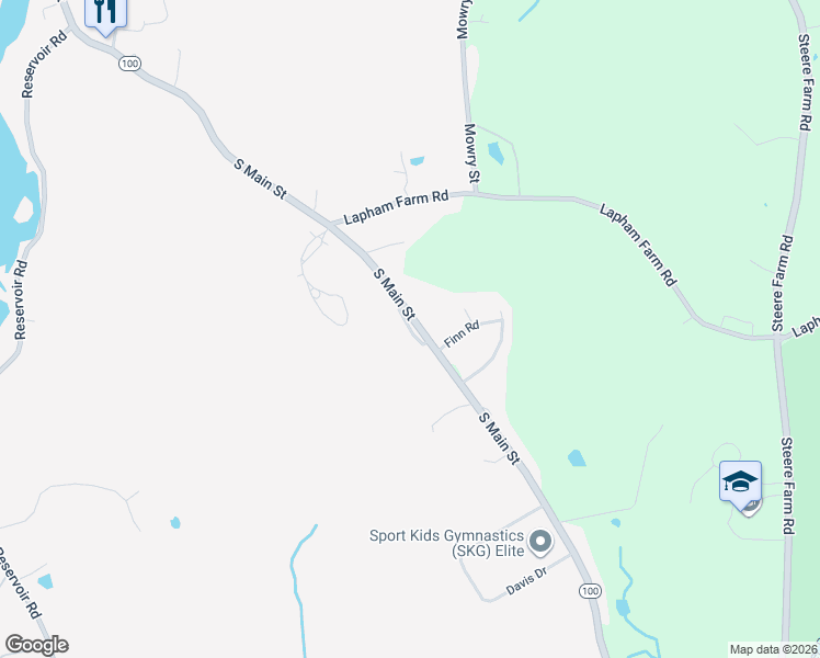 map of restaurants, bars, coffee shops, grocery stores, and more near 620 South Main Street in Burrillville