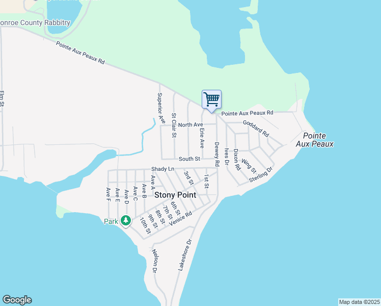 map of restaurants, bars, coffee shops, grocery stores, and more near 4552 Huron Street in Monroe County