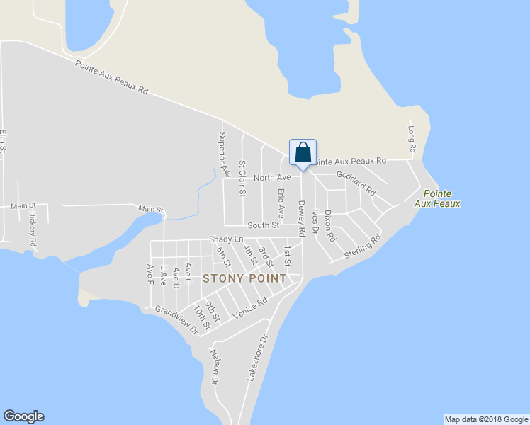 map of restaurants, bars, coffee shops, grocery stores, and more near 4552 Huron Street in Monroe County