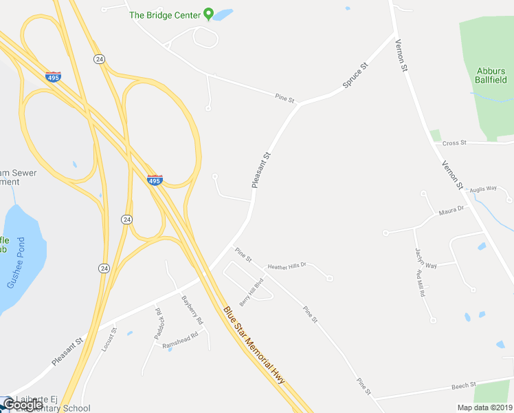 map of restaurants, bars, coffee shops, grocery stores, and more near 400 Spruce Street in Bridgewater