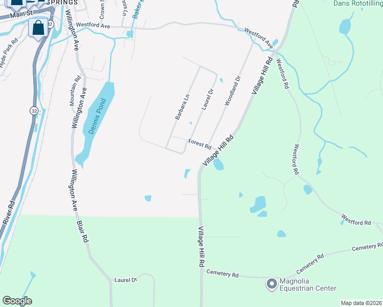 map of restaurants, bars, coffee shops, grocery stores, and more near 14 Forest Road in Stafford