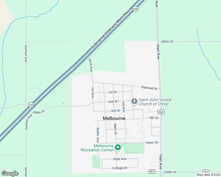 map of restaurants, bars, coffee shops, grocery stores, and more near 2-98 Main St in Melbourne