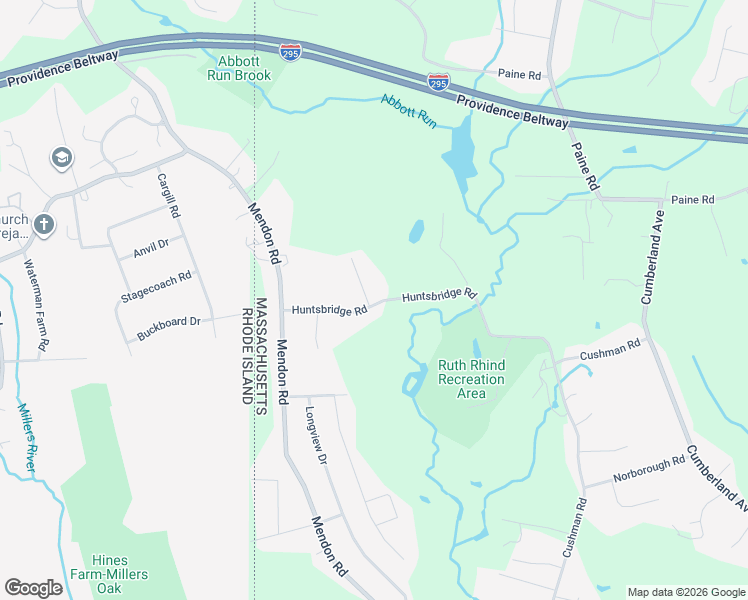 map of restaurants, bars, coffee shops, grocery stores, and more near 90 Huntsbridge Road in North Attleborough