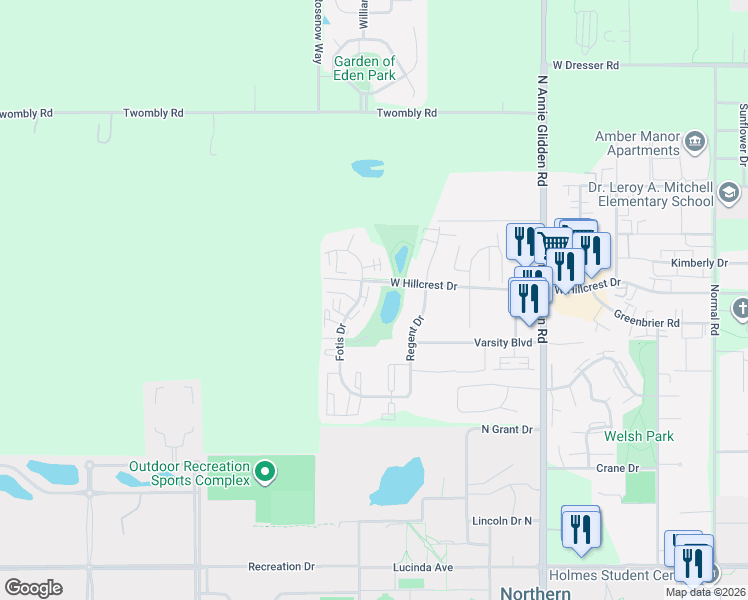 map of restaurants, bars, coffee shops, grocery stores, and more near 902 Fotis Drive in DeKalb