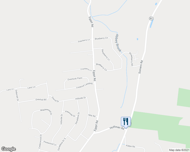 map of restaurants, bars, coffee shops, grocery stores, and more near 33 Egypt Road in Ellington