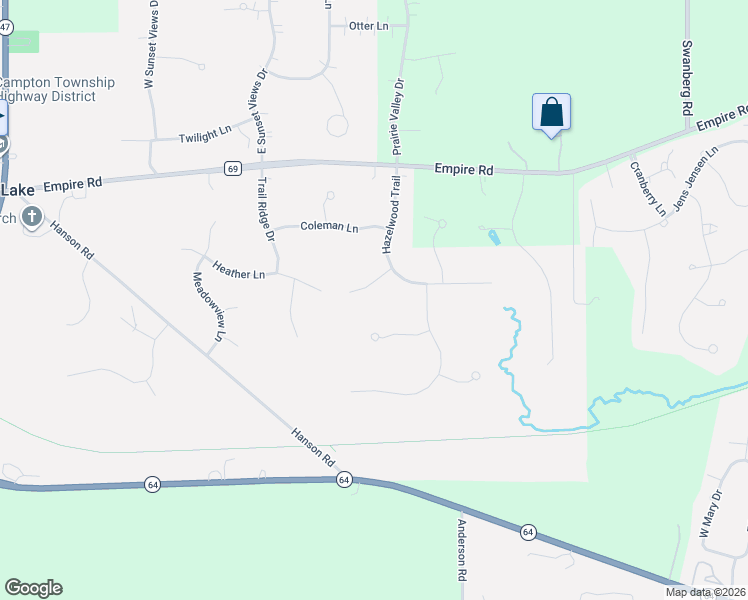 map of restaurants, bars, coffee shops, grocery stores, and more near 43W458 Campton Court in St. Charles