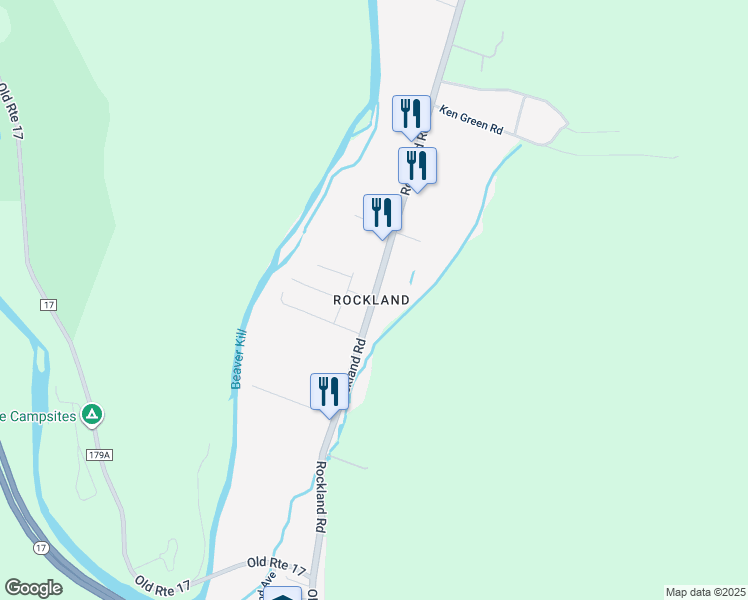 map of restaurants, bars, coffee shops, grocery stores, and more near New York 206 in Roscoe
